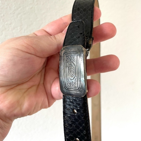 Vintage Pierre Cardin French Sterling Silver & Snake Belt - Picture 5 of 9